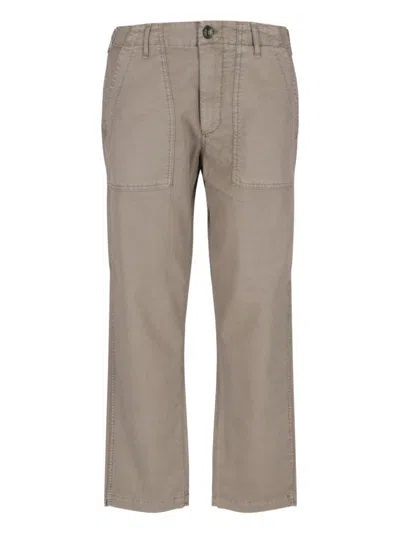 CRUNA BEIGE STRAIGHT-LEG TROUSERS WITH BUTTON CLOSURE