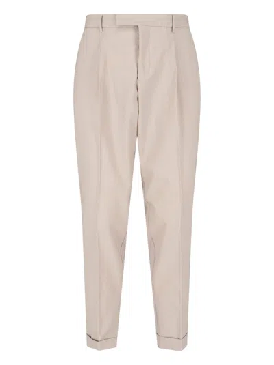 Cruna Beige Tailored Straight-leg Virgin Wool Trousers In Neutral