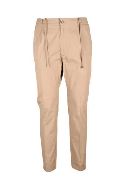 Cruna Beige Tailored Trousers With Adjustable Drawstring In Neutral