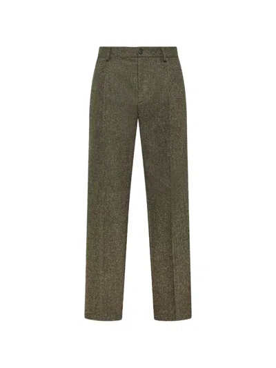 Cruna Belleville Herringbone Trousers In Green