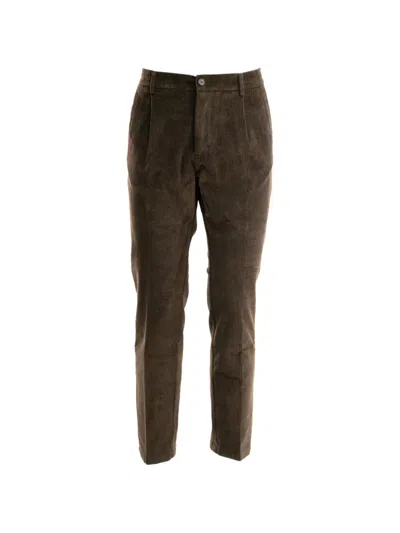 Cruna Belt-loops Corduroy Trousers In Brown