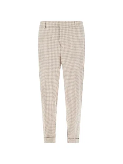Cruna Bergen Checked Tapered Trousers In Neutral