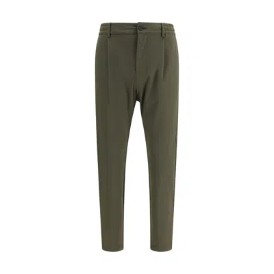 Cruna Bicolor Polyester Casual Trousers In Green