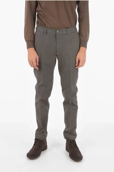 Cruna Birds Eye Motif Slim Fit Newtown.l.602 Chino Pants In Gray