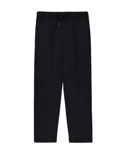 Cruna Black Trousers In Stretch Virgin Wool