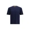 Cruna Cotton Knitted T-shirt In Blue