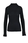 Cruna Blue Merino Base Layer Sweater In Black