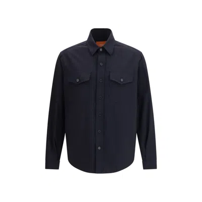 Cruna Overshirt In High-performance Technical Fabric In Blue