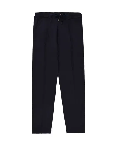 CRUNA CRUNA BLUE TROUSERS IN STRETCH VIRGIN WOOL