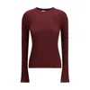 Cruna Lightweight Wool Crew-neck Sweater In Burgundy