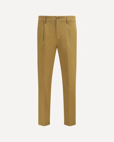 Cruna Brera Pleated Cotton Trousers In Brown