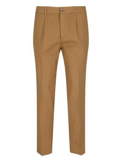 Cruna Brera Slim-fit Cotton Trousers With Tailored Pleats