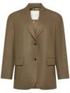 Cruna Brown Checkered Flap Pockets Tailored Blazer In Brown