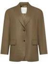 Cruna Brown Checkered Flap Pockets Tailored Blazer In Brown