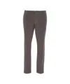 Cruna Brown Fine Ribbed Chino Pants With Concealed Closure In Gray