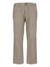Cruna Beige Straight-leg Trousers With Button Closure