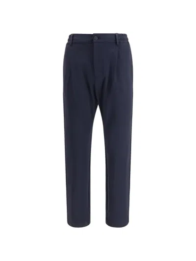 Cruna Button Pleated Trousers In Blue