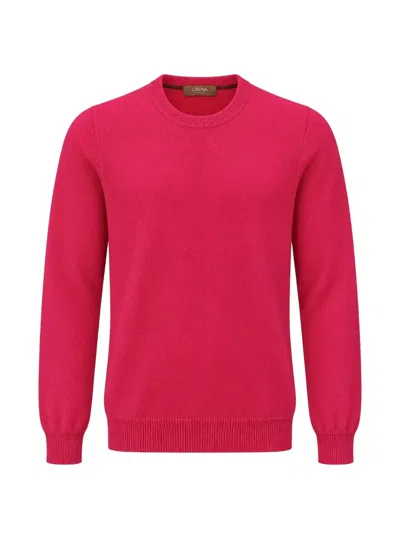 Cruna Camargue Crew-neck Raglan-sleeve Sweater In Pink