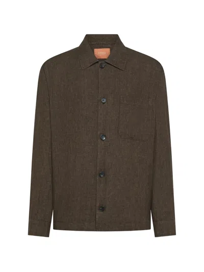 Cruna Cardiff Chest-pocket Shirt In Brown