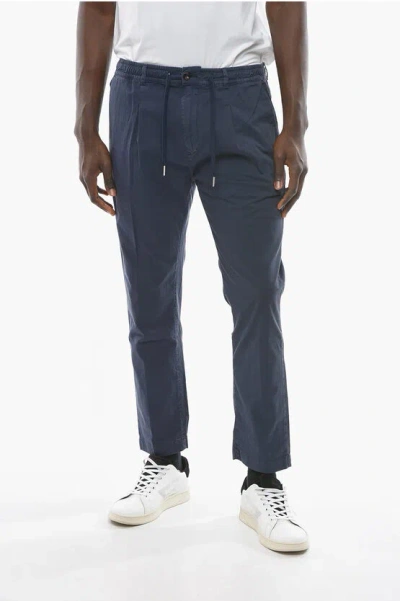 Cruna Carrot Fit Mitte Pants With Drawstring Waist In Blue