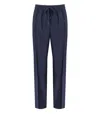 Cruna Midnight Blue Virgin Wool Trousers With Flap Pockets In Blue