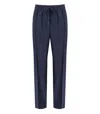Cruna Midnight Blue Virgin Wool Trousers With Flap Pockets