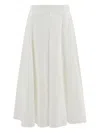 Cruna Cherish Elastic-waistband Midi Skirt In White