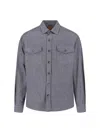 Cruna Classic Grey Shirt With Minimalist Design And Long Sleeves In Gray
