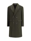 Cruna Double-breasted Buttoned Coat In Green
