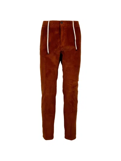 Cruna Corduroy Drawstring Trousers In Multi