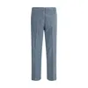 Cruna Button-fly Cotton Trousers In Blue