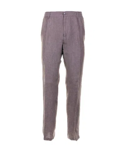 Cruna Dove Grey Linen Trousers