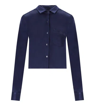 Cruna Dafne Blue Cropped Shirt