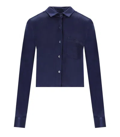 Cruna Dafne Blue Cropped Shirt