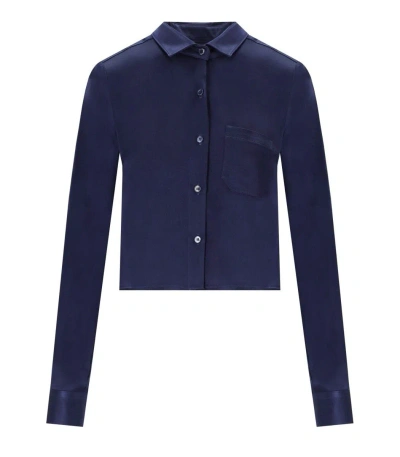 Cruna Dafne Blue Cropped Shirt