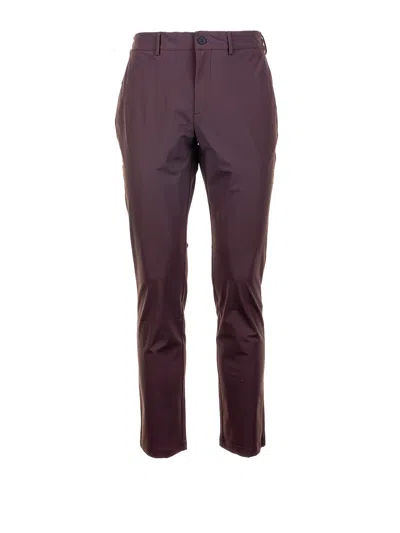 Cruna Dark Brown Regular Fit Trousers In Burgundy