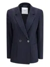 Cruna Single-breasted Houndstooth Blazer In Blue