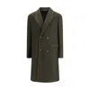 Cruna Double-breasted Buttoned Coat In Green