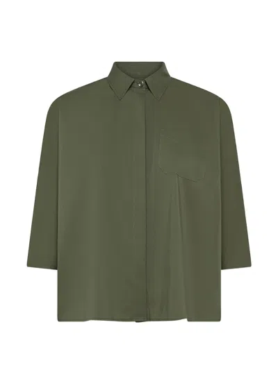 Cruna Elide Patch-pocket Shirt In Green
