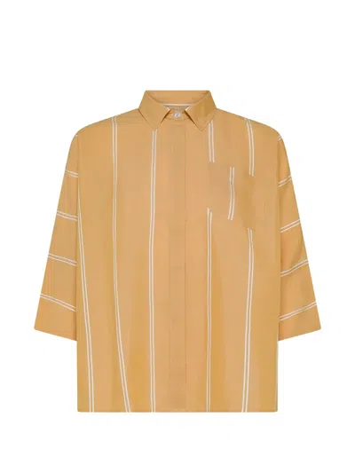 Cruna Elide Striped Shirt In Brown