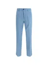 Cruna Flat Front Trousers In Blue