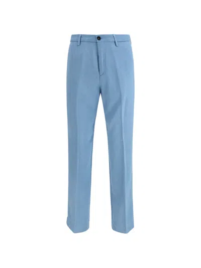 Cruna Flat Front Trousers In Blue