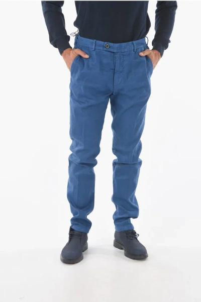 Cruna Flax Blend Marais Pants In Blue