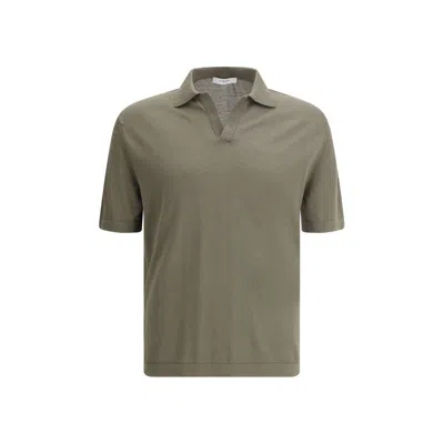 CRUNA CRUNA GREEN COTTON POLO MEN'S SHIRT