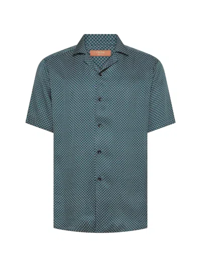 Cruna Havana Geometric-print Shirt In Blue