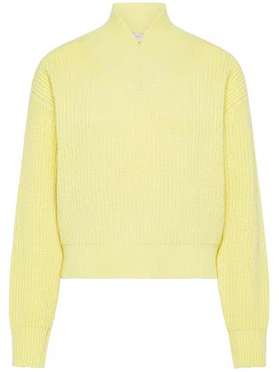 Cruna Helene High-neck Knit Top In Yellow