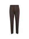 Cruna Herringbone-pattern Trousers In Brown