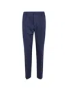 Cruna Herringbone-pattern Wool Trousers In Blue