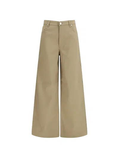 Cruna Five-pocket Stretch Cotton Pants In Brown