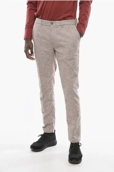 Cruna Houndstooth Motif Slim Fit Newtown Pants In Neutral